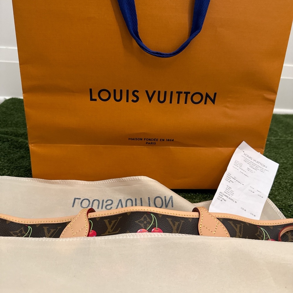 Cherry Pattern Brown Tote - image 9